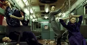 SPFW faz desfile de moda no metrô e convida passageiros para brincarem de estilistas