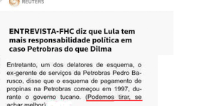 ‘Podemos tirar, se achar melhor’: erro da Reuters gera debate nas redes