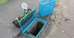 Filtro para bueiro de rua é solução simples em época de chuvas