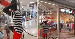 Loja é acusada de racismo por expor manequim preto quebrando vitrine