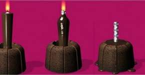 Vela de chocolate se transforma em recheio de bolo