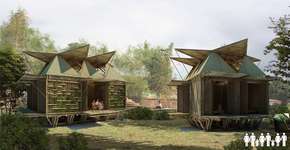 Casas de bambu que flutuam em inundações e custam 4 mil reais