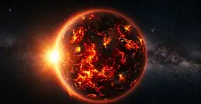 Mundo misterioso congelado ao lado, emitindo sinais que lembram sinais de vida