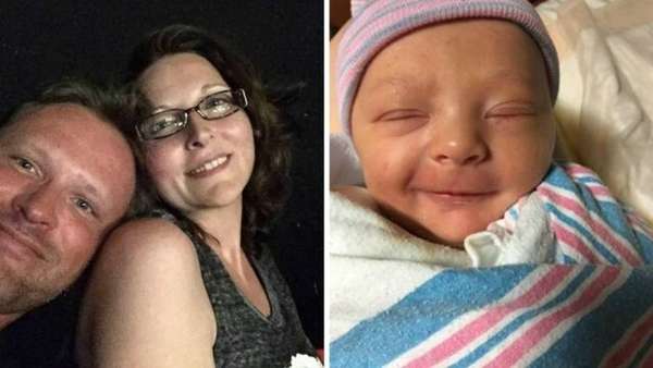 Michael e Stephanie Jaegers, ao lado o recém-nascido Shaun