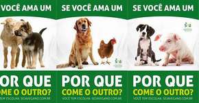 Campanha questiona diferenciação entre animais de consumo e estimação