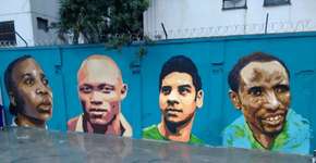 Atletas refugiados são homenageados em mural de graffiti no Rio
