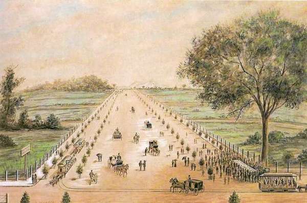 Avenida Paulista no dia de sua inauguração, em 8 de dezembro de 1891