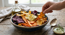 Featured side: Chips de legumes no forno super crocantes que viciam; veja como fazer