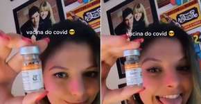 Filha de prefeito aparece com frasco da CoronaVac no TikTok