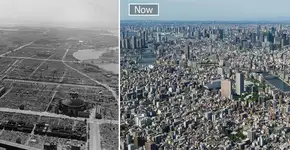 Antes e depois de cidades em torno do mundo