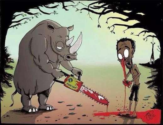 Desenhos fazem crítica da relação homem/animal (Imagem: Divulgação)