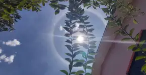 Halo solar é formado no céu do Paraná e impressiona moradores