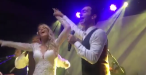 Casamento de Tralli e Pinheiro termina em funk e ‘É o amor’