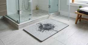 Fim do tapete de pano no banheiro: a preferência agora é por esta opção de pedra que absorve a água mais rápido e não fica com cheiro de mofo