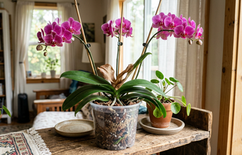 Featured large news: Para a orquídea dura anos: na Tailândia o macete não é o sol, mas nunca regar o miolo das folhas para não apodrecer