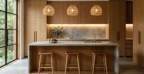 Nas casas mais elegantes a bancada não tem eletrodomésticos espalhados em cima dela, usam essa opção mais chique e moderna