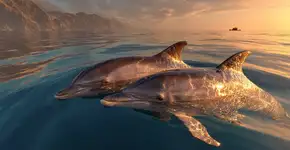 Mãe e filhotes de golfinhos são salvos de encalharem em uma praia