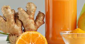 Suco de laranja, limão e gengibre