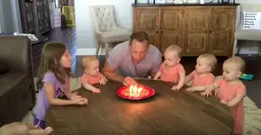 Fofura: estas quíntuplas não querem apagar as velinhas do papai