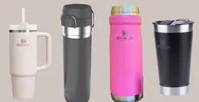 Bebida gelada a qualquer hora: garrafas e copos térmicos Stanley com até 40% OFF
