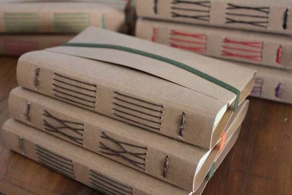 Cadernos com capa de fibra de bananeira cozida - Edna Minerais