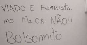 Banheiro do Mackenzie é pichado com frase homofóbica e machista