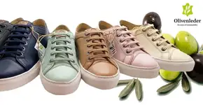 Sapato de couro vegano é produzido com folhas de oliveiras