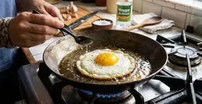 Por que recomendam colocar vinagre na frigideira ao fritar ovos e qual a sua função?