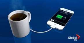 Canadense cria xícara que aproveita o calor para recarregar celular