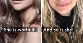 Modelo compara rosto com e sem maquiagem ou Photoshop