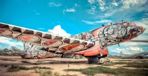 Projeto usa arte para dar vida a carcaças de aviões