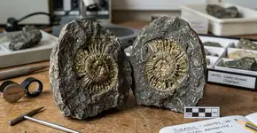 Uma rocha negra de 183 milhões de anos é quebrada na Alemanha, e o brilho dourado desse fóssil jurássico acaba sendo algo diferente do que todos acreditavam por décadas