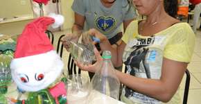 Oficina de reciclagem ensina a fazer jogos matemáticos e brincadeiras