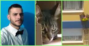 Homem arrisca a própria vida pra salvar a vida do gato Marcelino