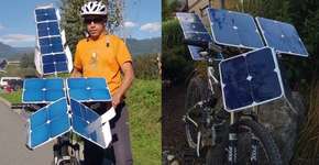 Ciclista cria bicicleta movida a energia solar
