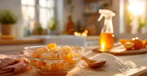 Casca de tangerina triturada com bicarbonato vira limpador natural potente