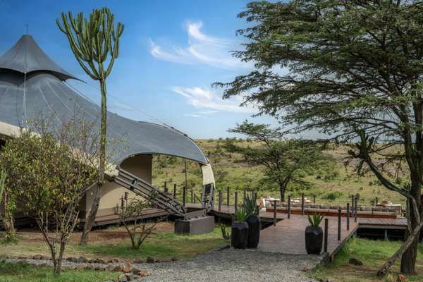 Entrada do safári de luxo Mahali Mzuri