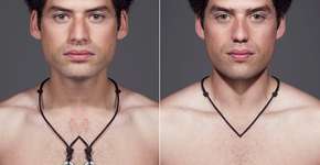 Qual é o seu lado mais bonito?  Ensaio com rostos 100% simétricos