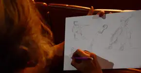 Workshop de desenhos une arte e música durante ensaios da Sinfônica de Santo André