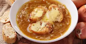 Sopa de cebola tão gostosa quanto à do CEAGESP