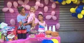 Criança em situação de rua ganha festa de aniversário em Maceió