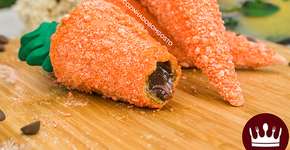 Feita com casquinha de sorvete: Cenoura Crocante de Chocolate