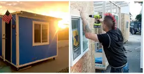 Minicasas móveis viram abrigo para moradores de rua