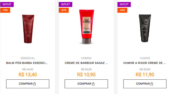 Descontos no outlet da Natura