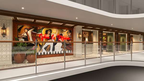 Interior do lounge bar Viva La Musica, do MSC World Atlantic