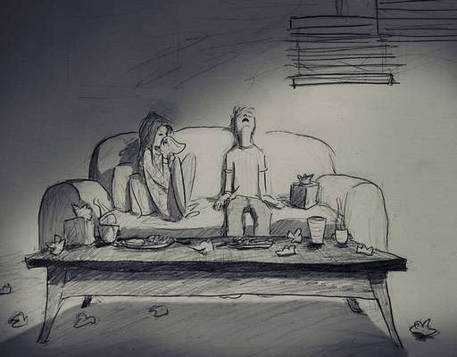 Artista faz ilustrações do dia a dia ao lado de sua esposa