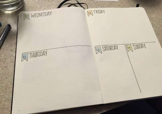 Há várias formas de organizar as páginas com os dias da semana