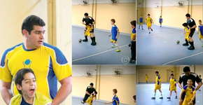 Projeto Bota do Mundo permite que crianças cadeirantes participem de uma partida de futebol