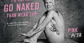 Pink posa nua para PETA em campanha contra o uso de peles