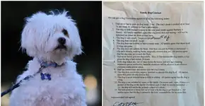 Responsabilidade: para adotar cão, pai cria contrato com filhas